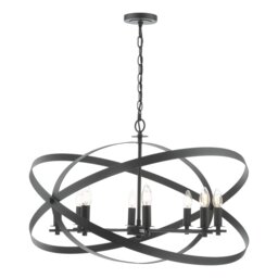 Dar Lighting Nitya 8 Light Ceiling Pendant Light In Matt Black Finish
