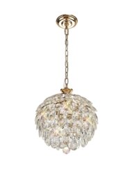 Diyas IL32803 Coniston 3 Light Ceiling Pendant In French Gold