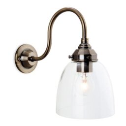 Firstlight 5935AB Victoria 1 Light Wall Light With Dome Shaped Clear Glass Shade