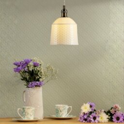 Laura Ashley Porcelain Ceiling Pendant Light In Cream And Antique Brass Finish LA3756729-Q