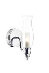 Dar VES0750 Vestry 1 Light Wall Light in Polished Chrome and Glass