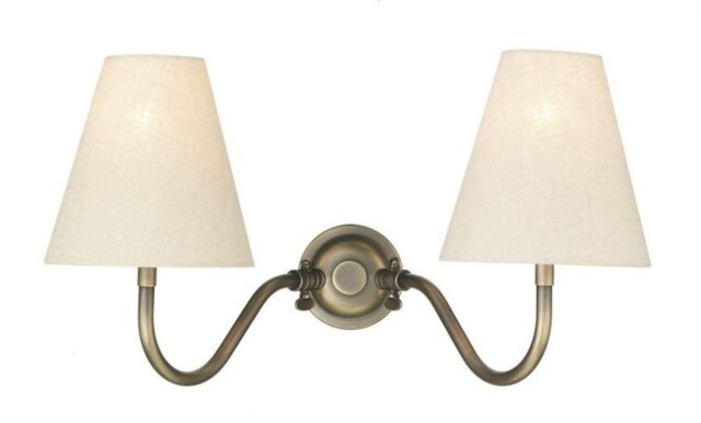 David Hunt Lighting HIC0975 + HIC26 Hicks Antique Brass Wall Light with Shades