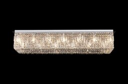 Baden 125 x 42 cm Rectangular Flush Chandelier In Polished Chrome Finish With Crystal Glass