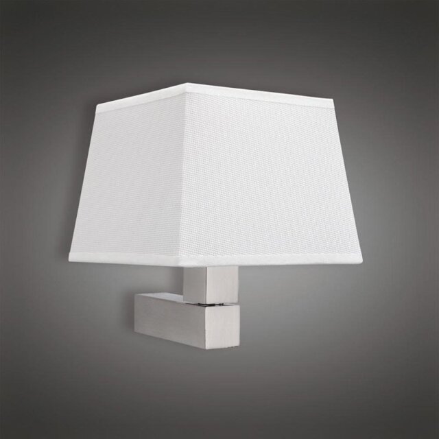 Mantra M5236/5239+M5170 Bahia 1 Light Wall Light In Nickel With White Shade And Plate Kit