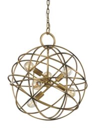 Franklite FL2366/6 Six Light Ceiling Pendant Light In Gold Ironwork