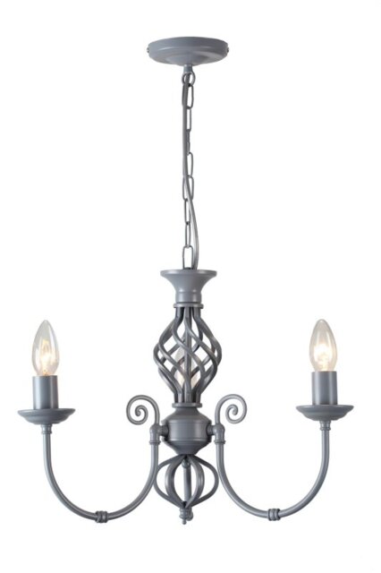 Barley 3 Light Classic Knot Twist Ceiling Light in Matt Grey