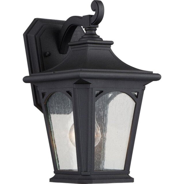 QZ/BEDFORD2/S Bedford 1 Light Small Wall Lantern Light In Mystic Black