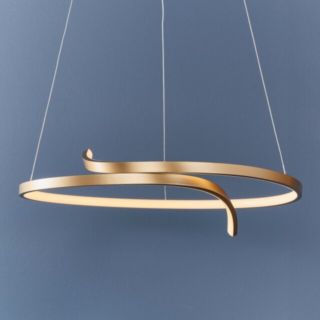 Endon 90323 Rafe Ceiling Pendant In Brushed Gold Effect And White Silicone