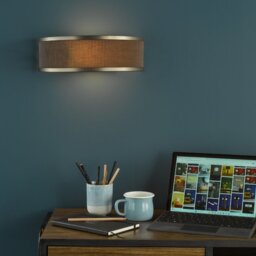 Dar Lighting Alvaro Wall Light In Antique Bronze With Brown Shade