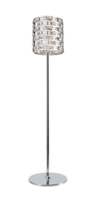 Impex Lola 3 Light Crystal Floor Lamp In Polished Chrome Finish