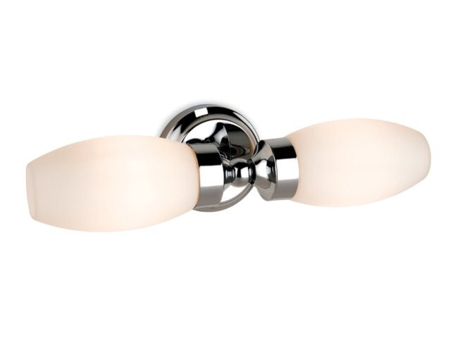 Firstlight 3750CH Reef Bathroom 2 Light LED Wall Light In Chrome And Opal Glass