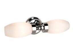 Firstlight 3750CH Reef Bathroom 2 Light LED Wall Light In Chrome And Opal Glass