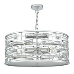 Dar SEV0650 Seville 6 Light Pendant Ceiling Light in Polished Chrome