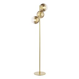 Dar Lighting Lycia 3 Light Floor Lamp In Satin Gold With Gold Ombre Glass LYC4935