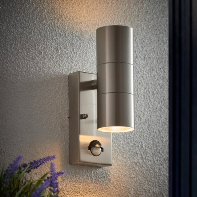 Endon EL-40062 Outdoor Stainless Steel Sensor Double Wall Light