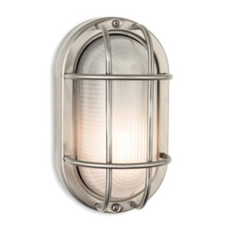 Firstlight 3820ST Lugo Outdoor Bulkhead Wall Light In Stainless Steel With Frosted Glass IP44