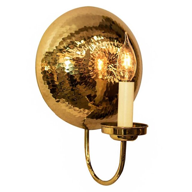 846PBUL La Luna 1 Light Small Wall Light In Unlaquered Natural Brass - Dia: 220mm