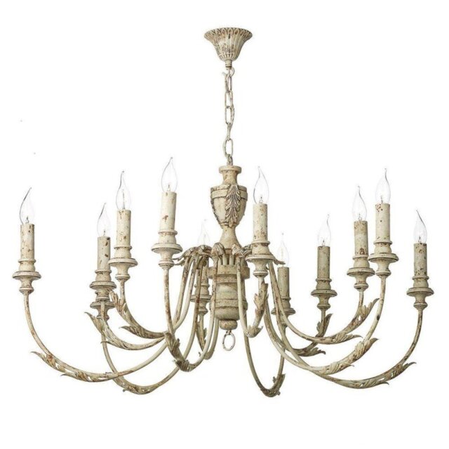 David Hunt Lighting EMI1255 Emile 12 Light Pendant Ceiling Light In Rustic French, Fitting Only