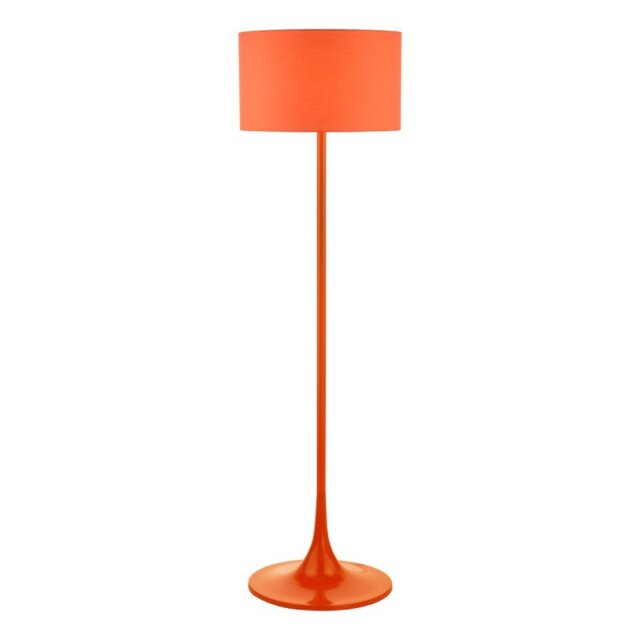 Dar Lighting Toledo Floor Lamp In Satin Orange Finish With Shade