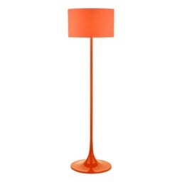 Dar Lighting Toledo Floor Lamp In Satin Orange Finish With Shade
