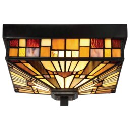 QZ-INGLENOOK-F Inglenook Outdoor Flush Ceiling Light In Valiant Bronze