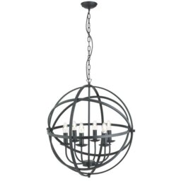 Searchlight 2476-6BK Orbit 6 Light Ceiling Pendant Light In Matt Black