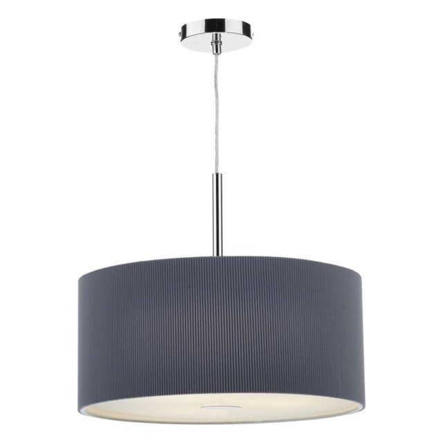 Dar ZAR1739 Zaragoza 60cm Grey 3 Light Modern Pendant Light