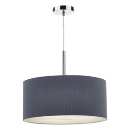 Dar ZAR1739 Zaragoza 60cm Grey 3 Light Modern Pendant Light