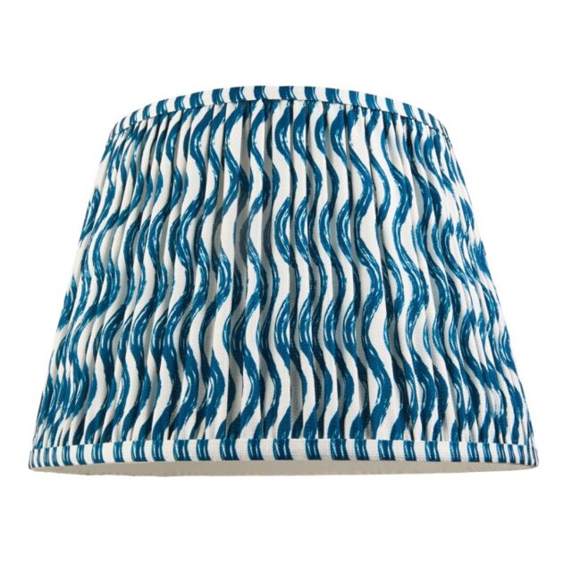 Endon 111304 Ripple Tapered Lamp Shade 35 cm In Marlin Blue
