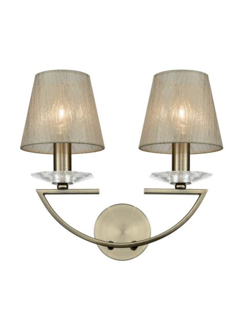 Franklite FL2242/2/1171 Two Light Wall Light In Bronze With Gold Shades