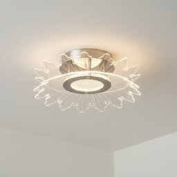 Firstlight 6881BS Trinity LED Flush Ceiling Light In Brushed Steel With Decorative Acrylic Panel