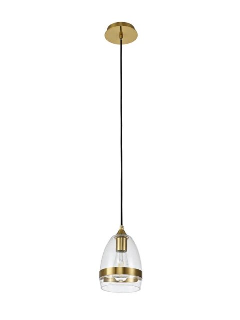 Milsom 1 Light Ceiling Pendant in Ancient Brass Finish With Small Cone Glass 