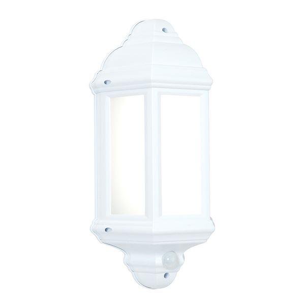 Saxby 54554 Halbury LED PIR Outdoor Wall Light in Matt White