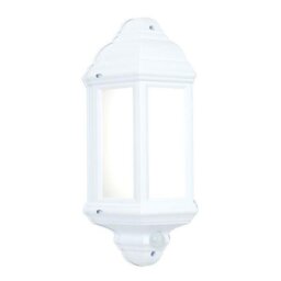 Saxby 54554 Halbury LED PIR Outdoor Wall Light in Matt White