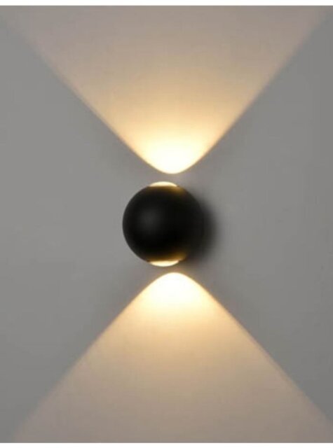 Franklite EXT6628 Aura Outdoor Globe Wall Light In Black Finish IP54