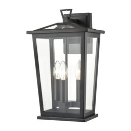 Franklite Dusk Outdoor 3 Light Wall Lantern In Matt Black Finish IP44 EXT6648