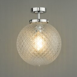 Dar Wayne Semi Flush Ceiling Light In Polished Chrome Finish