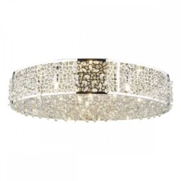 Dar KOT6450 Kotaro 6 Light Flush Ceiling Light In Polished Chrome