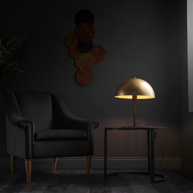 Large 1 Light Table Lamp In Soft Gold And Dark Bronze Finish
