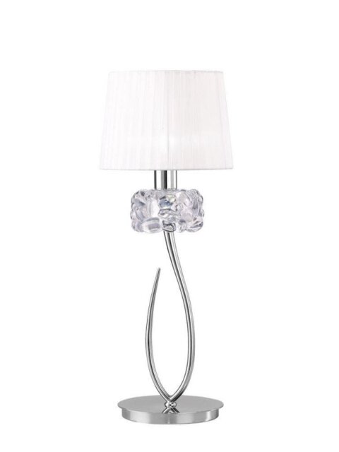 Mantra M4636 Loewe 1 Light Large Table Lamp With Shade In Chrome - H: 650mm