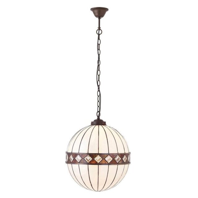 Interiors 1900 67045 Fargo Tiffany Medium 1 Light Globe Ceiling Pendant Light