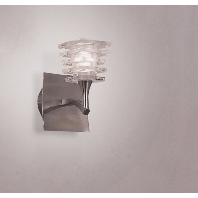 M0028/S Keops 1 Light Satin Nickel Switched Wall Lamp