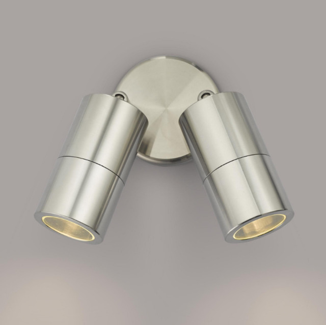 Dar ORT0968 Ortega 2 Light Outdoor Wall Light In Aluminium