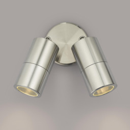 Dar ORT0968 Ortega 2 Light Outdoor Wall Light In Aluminium