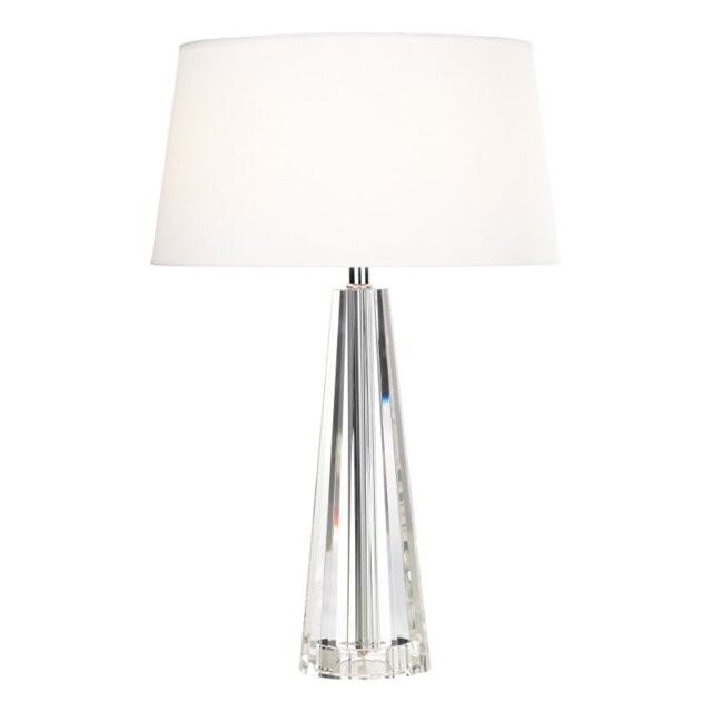 Dar CYP4208 Cyprus Table Lamp With Crystal Base And Shade