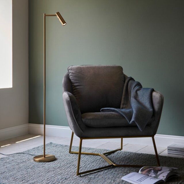 Endon 99774 Dedicated Reader Task Floor Lamp In Warm Brass Finish