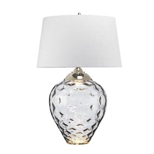 Quintiesse QN-SAMARA-TL-LRG-SMK Samara Large Table Lamp In Smoke Tint And Polished Nickel Finish