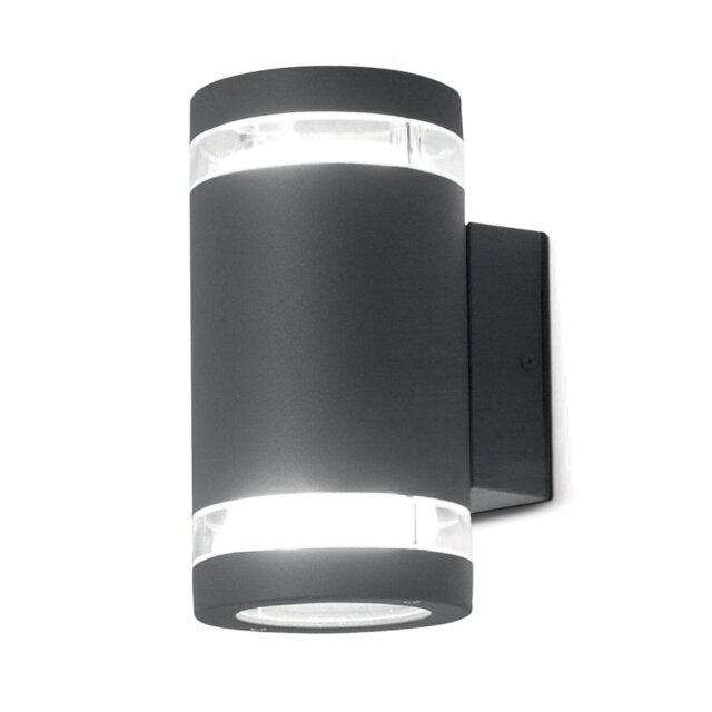 Elstead Magnus 2 Two Light Wall Light In Dark Grey - Height: 188mm