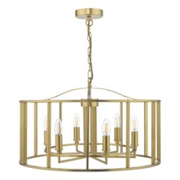 Dar Lighting Myka 6 Light Cage Ceiling Pendant Light In Bronze Finish