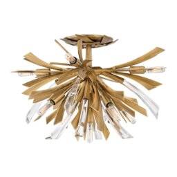 Quintiesse QN-VIDA-9F Vida 9 Light Semi Flush Ceiling Light In Burnished Gold Finish